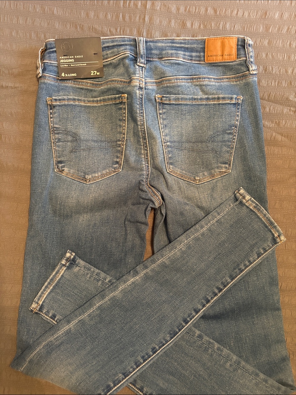 American Eagle Outfitters Dark Blue Low-Rise Jeggings - Picture 4 of 5